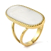 Oval 304 Stainless Steel Enamel Open Cuff Rings for Women RJEW-F166-25G-02-1