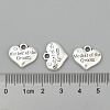 Wedding Theme Antique Silver Tone Tibetan Style Alloy Heart with Mother of the Groom Rhinestone Charms LS-TIBEP-N005-17A-3