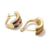 Brass with Colorful Cubic Zirconia Hoop Earrings EJEW-B035-38KCG-2