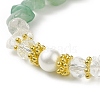 Natural Gemstone Chips & Shell Pearl & Glass Beaded Bracelet for Women BJEW-JB08990-5