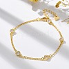 Brass Micro Pave Clear Cubic Zirconia Cable Chains Link Bracelets for Women BJEW-U020-03G-1