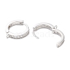 Anti-Tarnish Rhodium Plated 925 Sterling Silver Huggie Hoop Earring Findings X-STER-C010-01P-2
