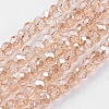 Faceted Rondelle Electroplate Glass Beads Strands X-EGLA-D020-4x3mm-71-1