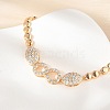 Brass Micro Pave Cubic Zirconia Link Chain Bracelets KK-R217-45G-3