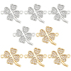 BENECREAT 8Pcs 2 Colors Brass Micro Pave Cubic Zirconia Connector Charms KK-BC0012-15-1