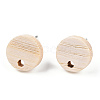 Ash Wood Stud Earring Findings EJEW-N017-011T-2