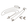 Heart 304 Stainless Steel Pendant Necklaces & Bracelets & Stud Earrings Sets for Women SJEW-C004-05P-1