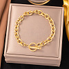 304 Stainless Steel Chain Bracelets for Women BJEW-Z106-03G-1