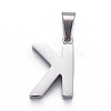 Non-Tarnish 304 Stainless Steel Letter Pendants X-STAS-H127-K-P-2