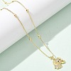 Brass Micro Pave Clear Cubic Zirconia Pendant Necklaces for Women NJEW-M084-02G-04-5