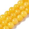 Natural Dyed Yellow Jade Gemstone Bead Strands G-R271-6mm-Y07-2