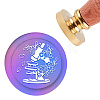 Brass Wax Seal Stamp with Handle AJEW-WH0184-0365-1