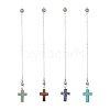 Natural Gemstone Cross Dowsing Pendulums PALLOY-JF02021-1