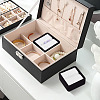 Square Velvet with Fibre Cloth Loose Diamond Jewelry Display Case ODIS-WH0038-23B-6