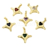 Real 18K Gold Plated Rack Plating Brass Micro Pave Cubic Zirconia Pendants KK-F854-14G-1