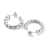 Tarnish Resistant 304 Stainless Steel Twisted Half Hoop Stud Earrings for Women EJEW-C096-11P-2