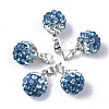 Polymer Clay Rhinestone Pendants RB-S055-38D-1