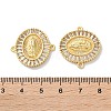 Rack Plating Brass Cubic Zirconia Virgin Mary Oval Connector Charms KK-C084-35A-G-3