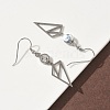 304 Stainless Steel Triangle Dangle Earrings Hand Polished EJEW-Z129-07P-3