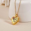 Heart with Rose Flower Picture Locket Pendant Necklace JN1036A-3