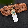 Natural Fluorite & Selenite Rectangle Pendant Necklaces PW-WGF8248-06-1