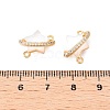 Brass Micro Pave Clear Cubic Zirconia Star Connector Charms KK-B102-27G-3