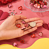40Pcs 4 Style Valentine's Day Theme Natural Wood Stud Earrings EJEW-TA0001-27-6