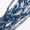 Faceted Rainbow Plated Teardrop Electroplated Glass Beads Strands EGLA-F104-03A-1