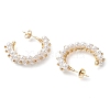 Shell Pearl C-Shaped Stud Earrings EJEW-TA00593-4