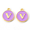 Golden Plated Alloy Enamel Charms X-ENAM-S118-10V-1