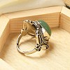 Natural Green Aventurine Adjustable Rings RJEW-I108-02AS-08-3