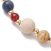 Round Natural Mixed Gemstone Beads Stretch Bracelets BJEW-JB11237-4