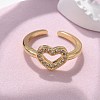 Brass Micro Pave Cubic Zirconia Cuff Finger Rings RJEW-C120-25G-01-2