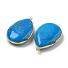 Dyed Natural Howlite Teardrop Pendants KK-C049-02G-2