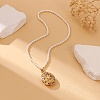 Hollow Oval Stainless Steel Pendant Necklace AK0492-2