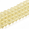 Baking Paint Transparent Glass Beads Strands DGLA-N006-8mm-03-1