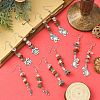 Christmas Theme Tibetan Style Alloy Dangle Earrings with Brass Pins EJEW-JE05307-4