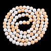 Two Tone Opaque Baking Painted Glass Beads Strands DGLA-Q027-8mm-01-2