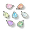 UV Plating Alloy with Mixed Color Glass Rhinestone Pendants FIND-B039-09P-1