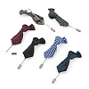 Crafans 6Pcs 6 Colors Polyester Stripped Tie Brooch AJEW-CF0001-21-2