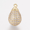 Brass Micro Pave Cubic Zirconia Pendants X-ZIRC-G123-55G-1