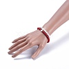 Feng Shui Natural Howlite & Synthetic Grass Coral Beaded Stretch Bracelets BJEW-JB05022-04-3