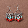 Bohemian tassel turquoise earrings JU8957-6-1