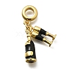 Brass Enamel Goblets & Wine Bottle European Dangle Charms Large Hole Pendants KK-Z093-08G-02-1