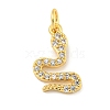 Rack Plating Brass Micro Pave Clear Cubic Zirconia Pendants KK-B093-02F-G-1