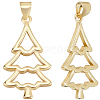 10Pcs Christmas Theme Brass Pendants KK-BBC0014-98-1