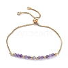 Adjustable Natural Amethyst Slider Bracelets BJEW-JB04929-04-1