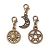 3Pcs 3 Style Tibetan Style Alloy Pendants Decoration HJEW-JM02275-1