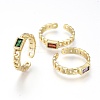 Brass Micro Pave Cubic Zirconia Cuff Rings RJEW-K232-14G-M-1