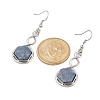 Hexagon Natural Blue Aventurine Dangle Earrings EJEW-K298-01P-07-5